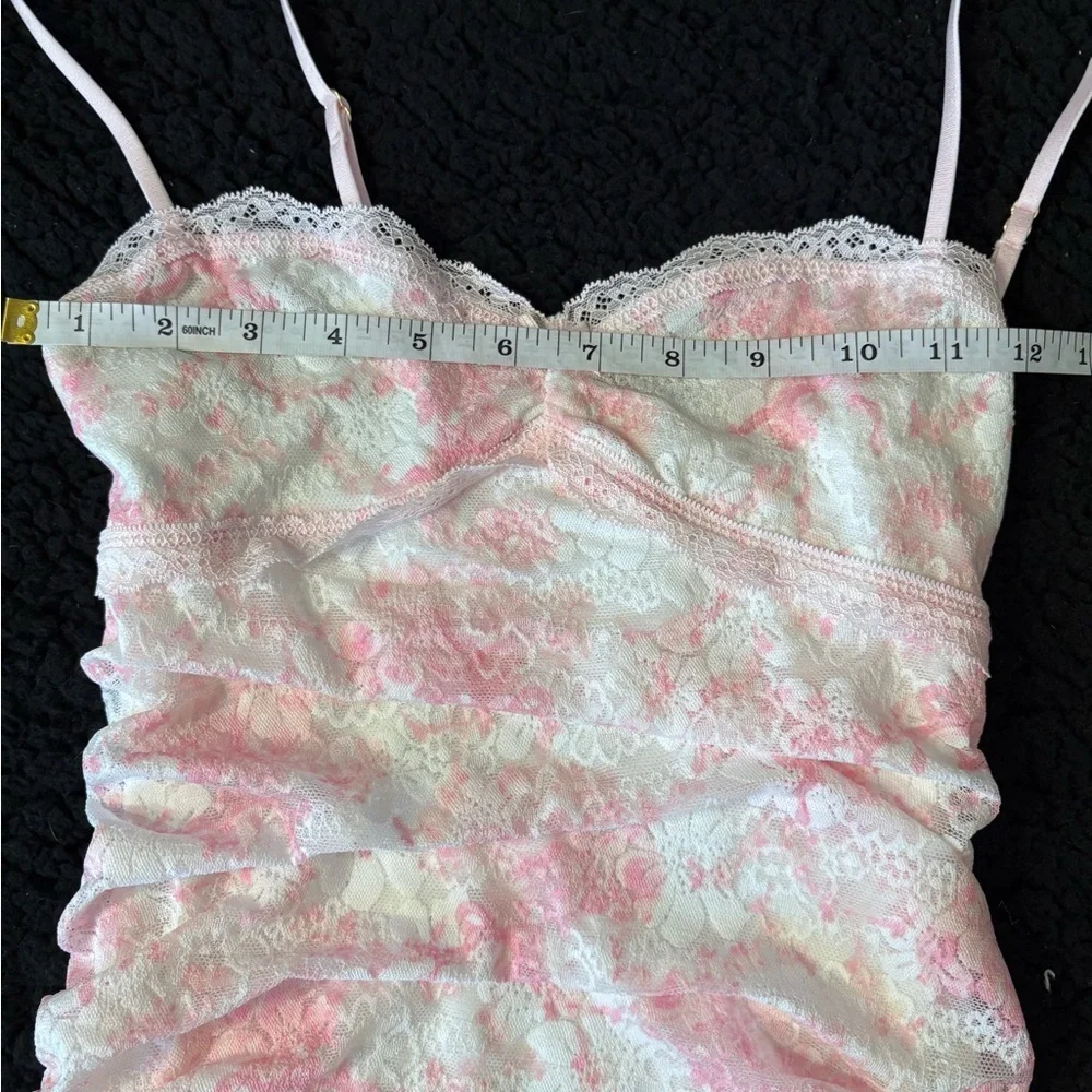 Limited edition LoveShackFancy x Victoria’s Secret PINK lace minidress.